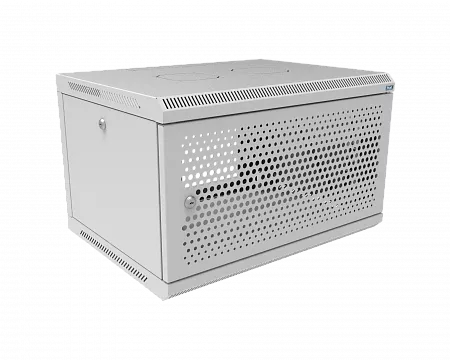 Шкаф телекоммуникационный настенный разборный МИКсистем 19" Keys 6U 600x450  дверь перфорация серый