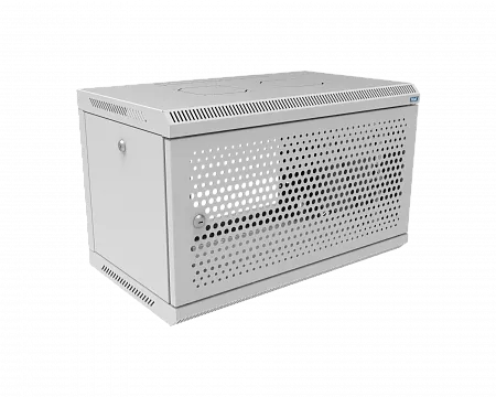 Шкаф телекоммуникационный настенный разборный МИКсистем 19" Keys 6U 600x350 дверь перфорация серый