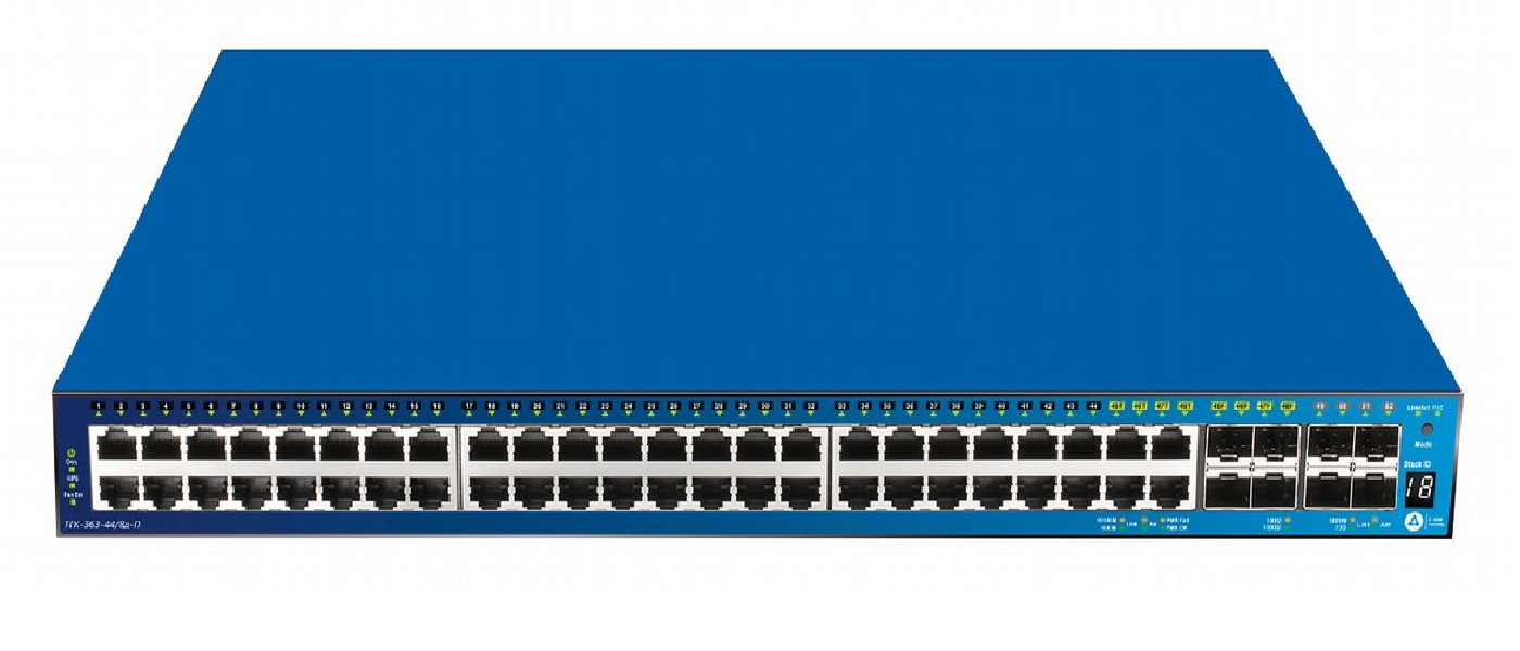 Управляемый L3 стекируемый коммутатор с 44 портами 10/100/1000Base-T, 4 комбо‑портами 100/1000Base-T/SFP и 4 портами 10GBase-X SFP+ (48 портов PoE 802.3af/at, PoE‑бюджет 370 Вт; 740 Вт с доп.блоком питания), стандартное программное обеспечение, тип  – «PO