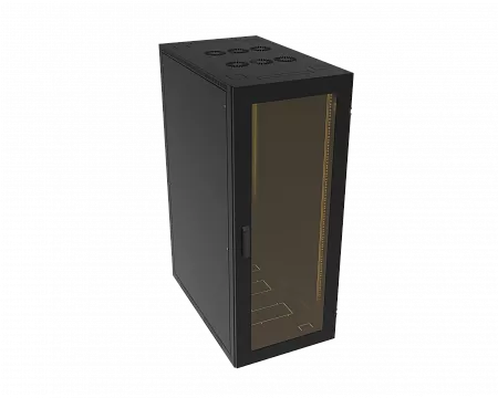 Шкаф телекоммуникационный напольный МИКсистем серия ECO+ 19" 30U 600*1000 дверь стекло черный